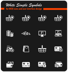 e-commerce white icon set