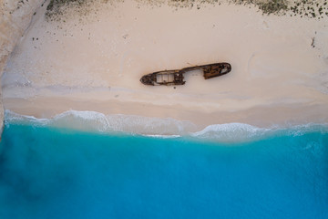 Aerial view of Shipwreck Bay Navagio Beach, Zakynthos