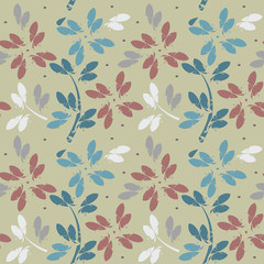 Decorative seamless pattern with abstract flowers