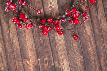 Christmas wreath of red berries