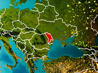 Map of Moldova on Earth