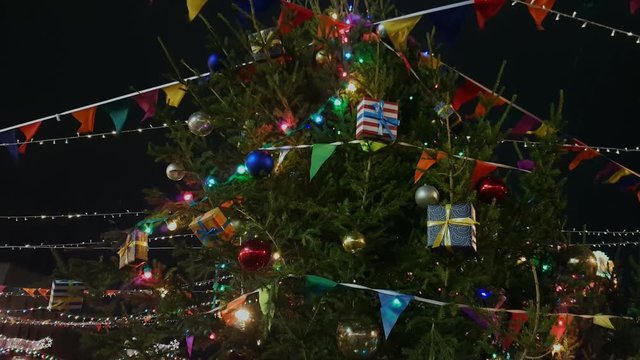 Christmas tree at the outdoor market in old city