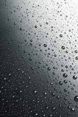 Water drops on a silver surface, abstract background