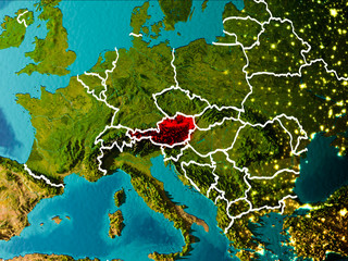 Map of Austria on Earth