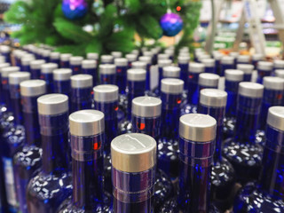 Sale of beverage bottles before the holidays in the store.
