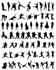Big collection of people silhouettes, vector