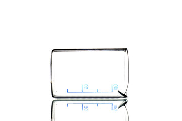 Set Laboratory beaker, glassware, isolated on white background.