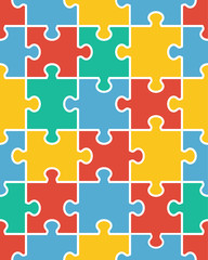 Separate pieces of colorful puzzle, seamless illustration