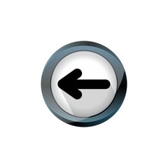 Previous arrow icon. Mark back. left direction symbol. Round web button with flat icon. Vector - obrazy, fototapety, plakaty
