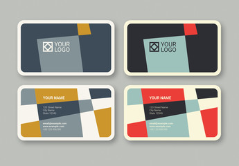 Geometric Business Card in 2 Color Palettes