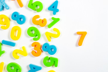 colored seven number and math background