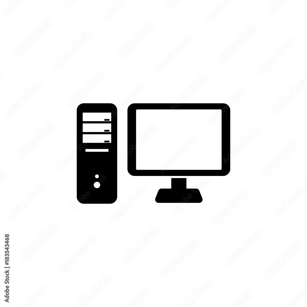 Poster pc icon. pc hardware element icon. premium quality graphic design icon. computer signs, isolated sym