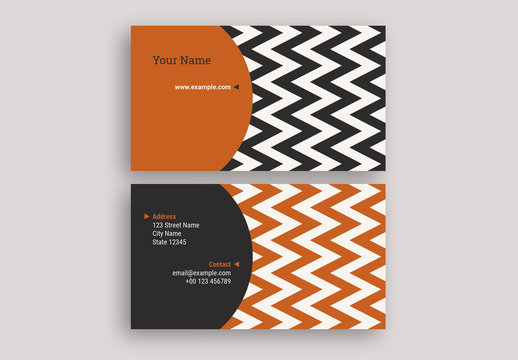 Zig Zag Business Card Layout