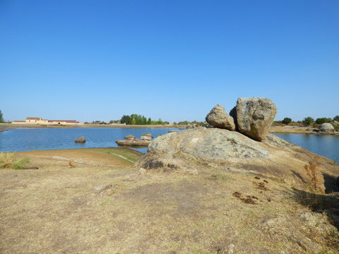 Los Barruecos, paraje natural en Caceres (Extremadura,España) en  el pueblo Malpartida de Caceres