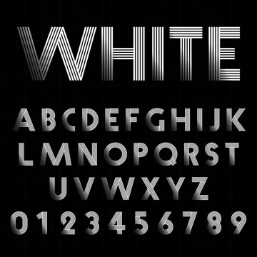 Line alphabet font template