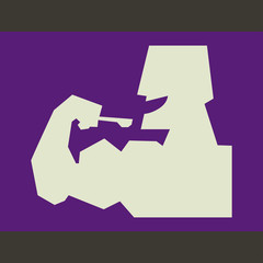 Bodybuilder fitness design character human gym sport club strong man silhouette vector illustration.
