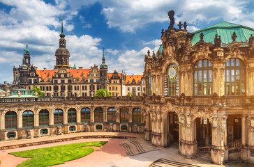 Fototapeta na wymiar Dresden Cathedral of the Holy Trinity or Hofkirche, Dresden Castle in Dresden, Saxony, Germany