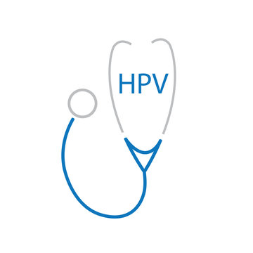 HPV (Human Papillomavirus) acronym and stethoscope icon- vector illustration