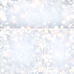 Shining winter backgrounds with snowflakes.