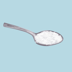 Sugar spoon. Vector illustration object isolated. White powder