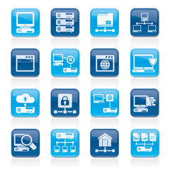 Server and network icons - vector icon set