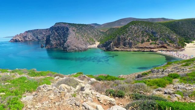 Cala Domestica beach, Sardinia, Italy. Sardinia is the second largest island in mediterranean sea.