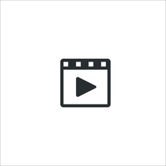 Play the film vector. Move icon