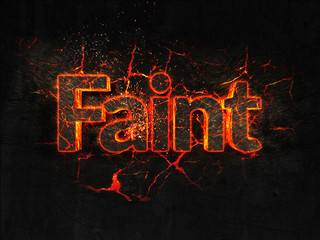 Faint Fire text flame burning hot lava explosion background.