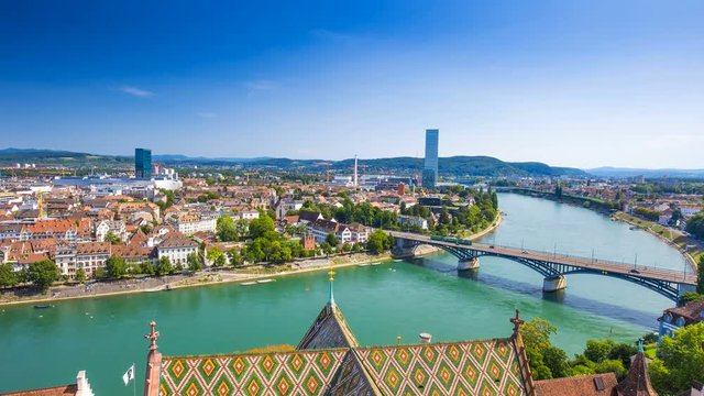 Old city center of Basel with Rhine river, Switzerland, Europe