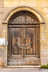 chain locks ancient wooden door
