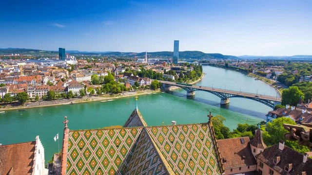 Old city center of Basel with Rhine river, Switzerland, Europe