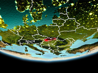 Slovakia in red in the evening
