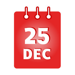 Obraz na płótnie Canvas December 25 st calendar colored icon. Christmas. Vector illustration