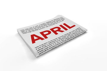 April on Newspaper background