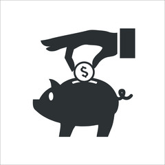 Piggy bank icon.Vector illustration