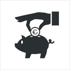 Piggy bank icon.Vector illustration