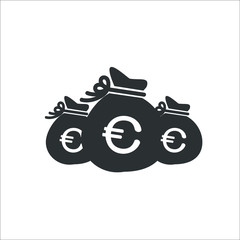 Money bag icon. Vector Illustration