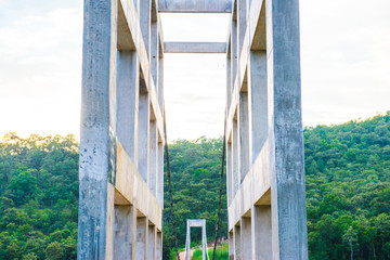 Suspension bridge at Mae Kuang Udom Thara dam
