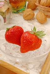 Strawberry  in a glass cup    