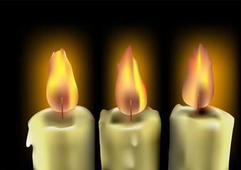 tree burning candles