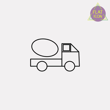 recommend clip art: concrete mixer truck line icon