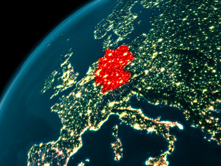 Germany at night on Earth