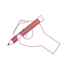 hand holding a pencil icon