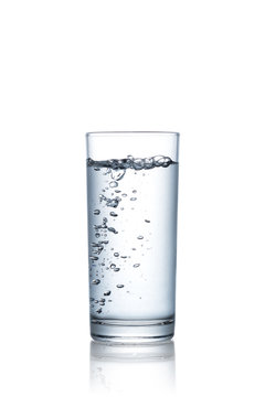 Water glass isolated on white background with clipping path included