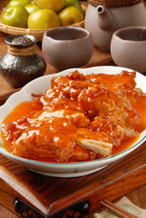 Chinese food -Pork ribs with orange sauce