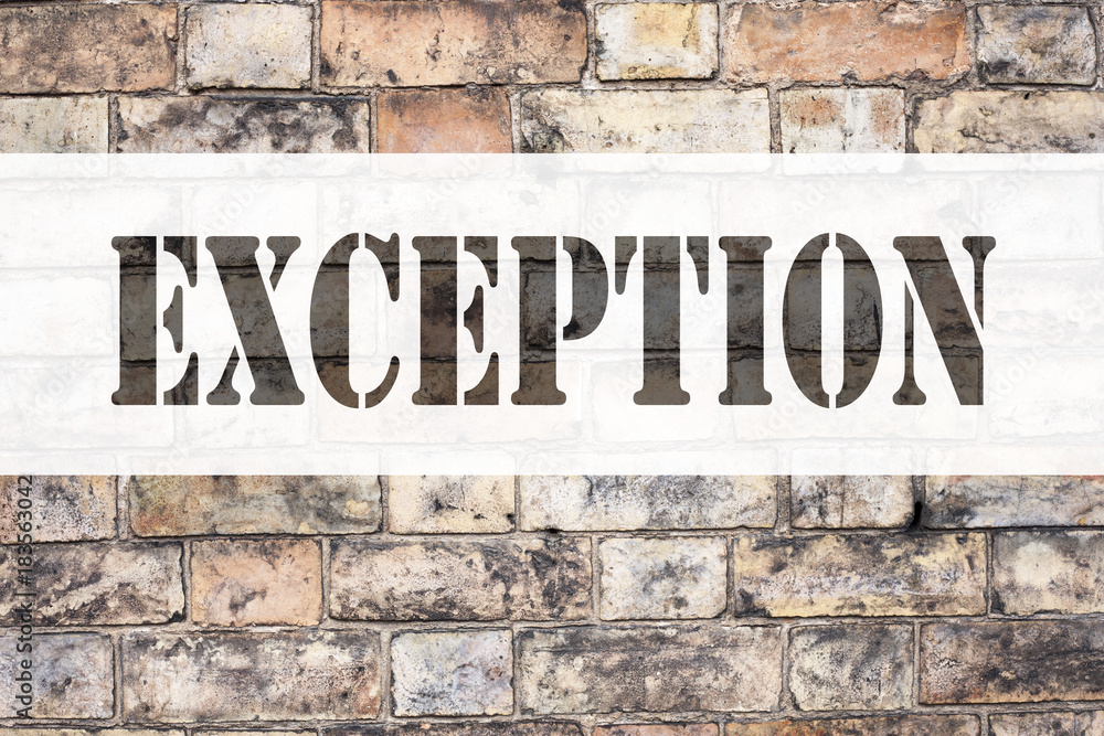 Poster conceptual announcement text caption inspiration showing exception. business concept for exceptional