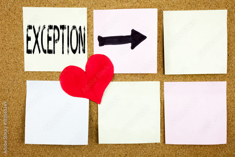 Poster conceptual hand writing text caption inspiration showing exception concept for exceptional exception