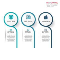 Vector abstract element infographics 3 option. Design for business or finance template layout, brochure, workflow, information or presentation and other. Can add infodata and icon. Abstract 3D vector.