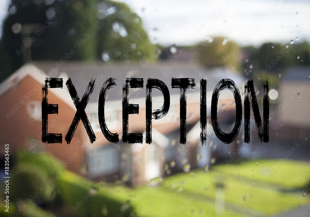 Poster announcement text caption showing exception. business concept for exceptional exception management, 