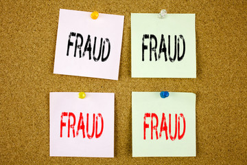 Conceptual hand writing text caption inspiration showing Fraud Business concept for Fraud Crime...